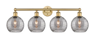 Edison Four Light Bath Vanity in Brushed Brass (405|616-4W-BB-G1213-8SM)