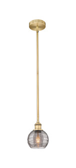 Edison One Light Mini Pendant in Brushed Brass (405|616-1S-BB-G1213-6SM)