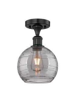 Edison One Light Semi-Flush Mount in Matte Black (405|616-1F-BK-G1213-8SM)