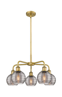 Downtown Urban Five Light Chandelier in Brushed Brass (405|516-5CR-BB-G1213-6SM)