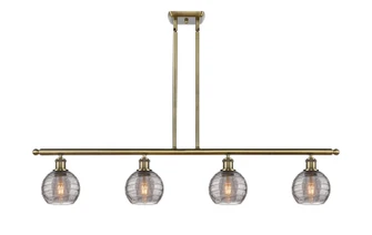 Ballston Four Light Island Pendant in Antique Brass (405|516-4I-AB-G1213-6SM)