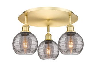 Ballston Three Light Semi-Flush Mount in Satin Gold (405|516-3C-SG-G1213-6SM)