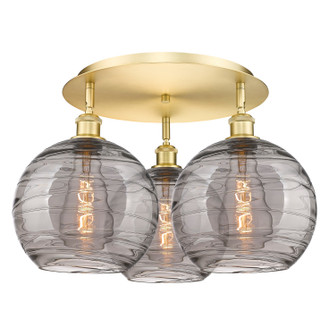 Ballston Three Light Semi-Flush Mount in Satin Gold (405|516-3C-SG-G1213-10SM)