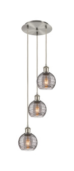 Ballston Three Light Pendant in Brushed Satin Nickel (405|113B-3P-SN-G1213-6SM)