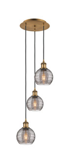 Ballston Three Light Pendant in Brushed Brass (405|113B-3P-BB-G1213-6SM)