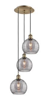 Ballston Three Light Pendant in Antique Brass (405|113B-3P-AB-G1213-8SM)