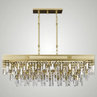Valencia Modern 12 Light Linear Chandelier in Old Brass (183|IL8375-PTK-36G)