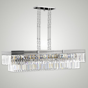 Valencia Modern 12 Light Linear Chandelier in Polished Nickel (183|IL8306-P-38G)