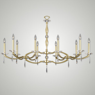 Kensington Ten Light Linear Chandelier in Old Brass (183|IL5347-U-36G-ST)