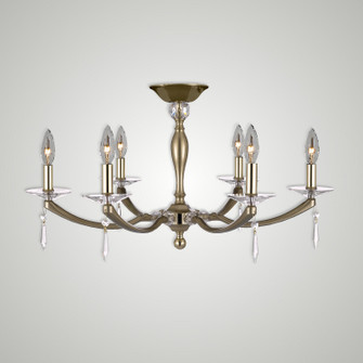 Kensington Six Light Semi-Flush Mount in Old Brass with Polished Brass (183|FM5335-U-36G-32G-ST)