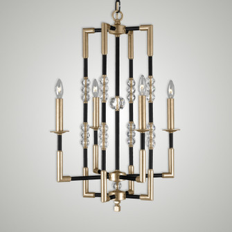 Magro Four Light Chandelier in Old Bronze (Black) with Old Brass (183|CH3542-35S-36G-ST)