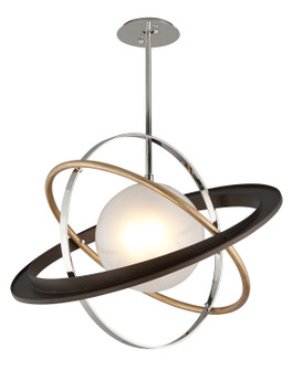Apogee One Light Chandelier in Bronze Gold Leaf And Stainless (67|F5513-SFB/VGL/SS)