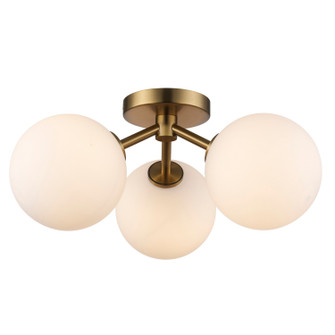 Haskell Three Light Flush Mount in Antique Gold (110|11613 AG)
