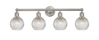 Edison Four Light Bath Vanity in Brushed Satin Nickel (405|616-4W-SN-G122C-6CL)