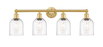 Edison Four Light Bath Vanity in Satin Gold (405|616-4W-SG-G558-6CL)