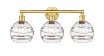 Edison Three Light Bath Vanity in Satin Gold (405|616-3W-SG-G556-8CL)