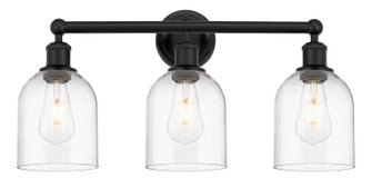 Edison Three Light Bath Vanity in Matte Black (405|616-3W-BK-G558-6CL)