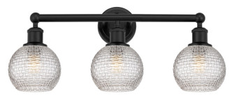 Edison Three Light Bath Vanity in Matte Black (405|616-3W-BK-G122C-6CL)