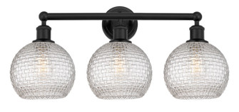 Edison Three Light Bath Vanity in Matte Black (405|616-3W-BK-G122C-8CL)