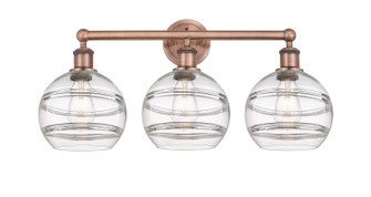 Edison Three Light Bath Vanity in Antique Copper (405|616-3W-AC-G556-8CL)
