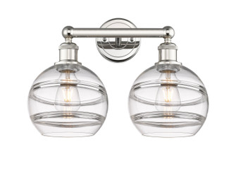 Edison Two Light Bath Vanity in Polished Nickel (405|616-2W-PN-G556-8CL)