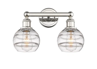 Edison Two Light Bath Vanity in Polished Nickel (405|616-2W-PN-G556-6CL)