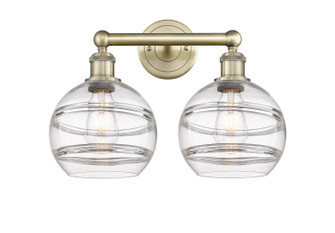 Edison Two Light Bath Vanity in Antique Brass (405|616-2W-AB-G556-8CL)