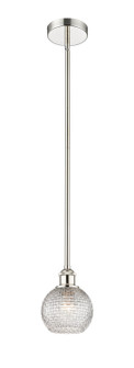 Edison One Light Mini Pendant in Polished Nickel (405|616-1S-PN-G122C-6CL)