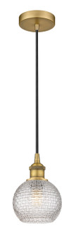 Edison One Light Mini Pendant in Brushed Brass (405|616-1P-BB-G122C-6CL)
