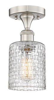 Edison One Light Semi-Flush Mount in Brushed Satin Nickel (405|616-1F-SN-G112C-5CL)