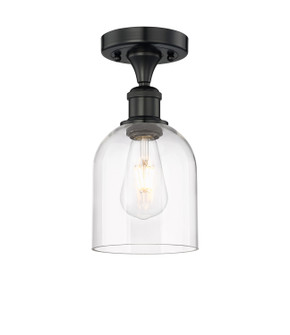 Edison One Light Semi-Flush Mount in Matte Black (405|616-1F-BK-G558-6CL)