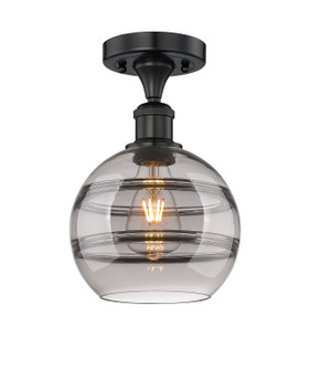 Edison One Light Semi-Flush Mount in Matte Black (405|616-1F-BK-G556-8SM)