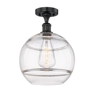 Edison One Light Semi-Flush Mount in Matte Black (405|616-1F-BK-G556-12CL)