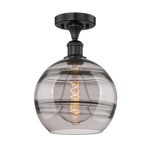 Edison One Light Semi-Flush Mount in Matte Black (405|616-1F-BK-G556-10SM)