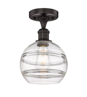 Edison One Light Semi-Flush Mount in Brushed Brass (405|616-1F-BB-G556-8CL)
