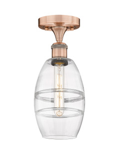 Edison One Light Semi-Flush Mount in Antique Copper (405|616-1F-AC-G557-6CL)