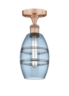 Edison One Light Semi-Flush Mount in Antique Copper (405|616-1F-AC-G557-6BL)