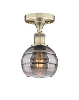 Edison One Light Semi-Flush Mount in Antique Brass (405|616-1F-AB-G556-6SM)