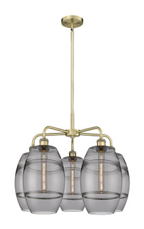 Ballston Five Light Chandelier in Antique Brass (405|516-5CR-AB-G557-8SM)