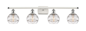Ballston Four Light Bath Vanity in White Polished Chrome (405|516-4W-WPC-G556-6CL)