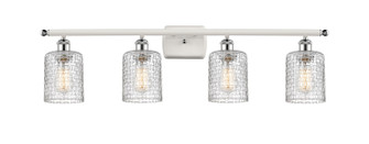 Ballston Four Light Bath Vanity in White Polished Chrome (405|516-4W-WPC-G112C-5CL)