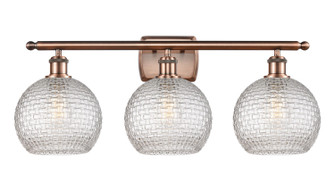 Ballston Three Light Bath Vanity in Antique Copper (405|516-3W-AC-G122C-8CL)