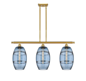 Ballston Three Light Island Pendant in Satin Gold (405|516-3I-SG-G557-8BL)