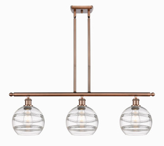 Ballston Three Light Island Pendant in Antique Copper (405|516-3I-AC-G556-8CL)