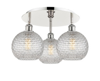 Downtown Urban Three Light Flush Mount in Polished Nickel (405|516-3C-PN-G122C-8CL)