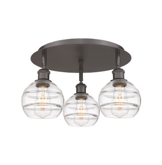 Ballston Three Light Semi-Flush Mount in Oil Rubbed Bronze (405|516-3C-OB-G556-6CL)