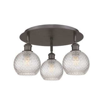 Ballston Three Light Semi-Flush Mount in Oil Rubbed Bronze (405|516-3C-OB-G122C-6CL)