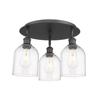 Ballston Three Light Semi-Flush Mount in Matte Black (405|516-3C-BK-G558-6CL)