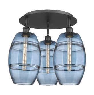 Ballston Three Light Flush Mount in Matte Black (405|516-3C-BK-G557-8BL)
