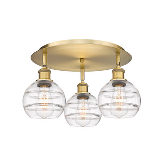 Ballston Three Light Semi-Flush Mount in Brushed Brass (405|516-3C-BB-G556-6CL)